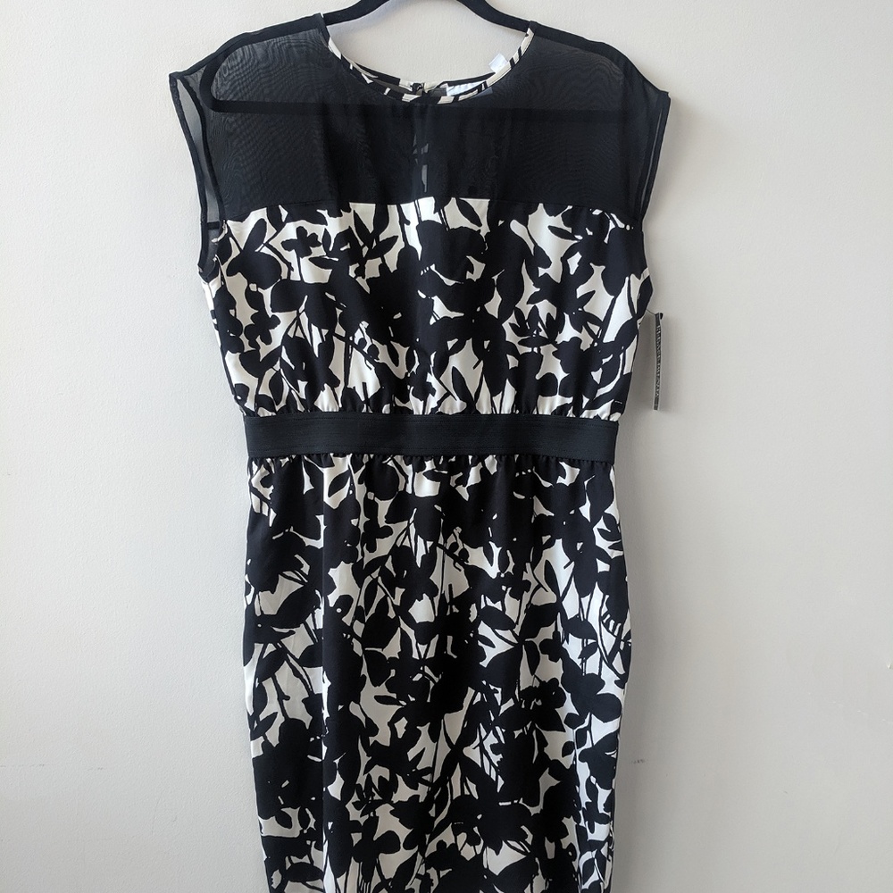 Black & white sheer-top dress